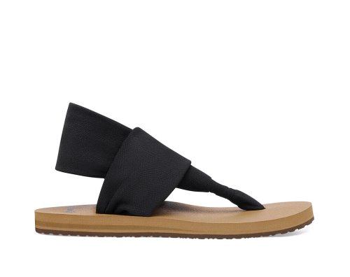 Sandale Sanuk Sling ST Vegan Femme - Noir / Marron HJLQOY605